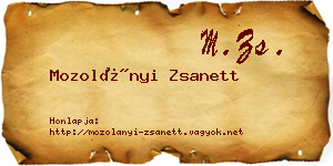 Mozolányi Zsanett névjegykártya